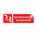 Sprinkleranlegg stengeventil
