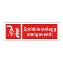 Sprinkleranlegg stengeventil