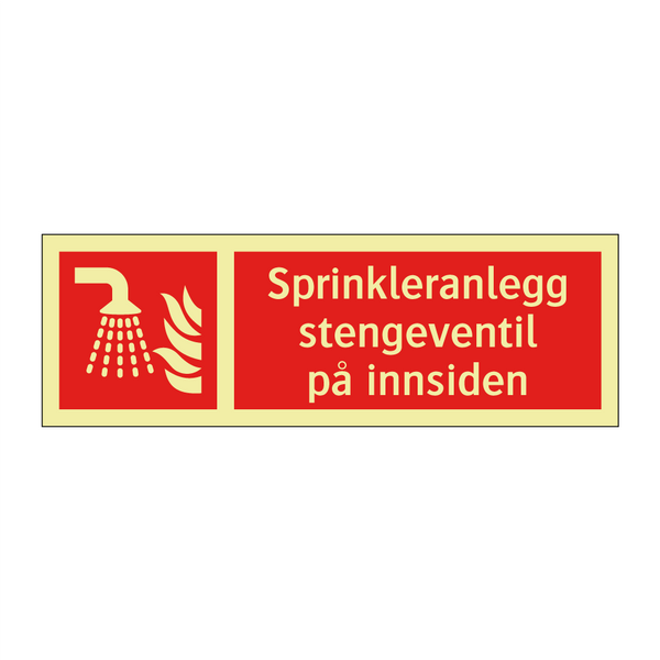 Sprinkleranlegg stengeventil på innsiden & Sprinkleranlegg stengeventil på innsiden