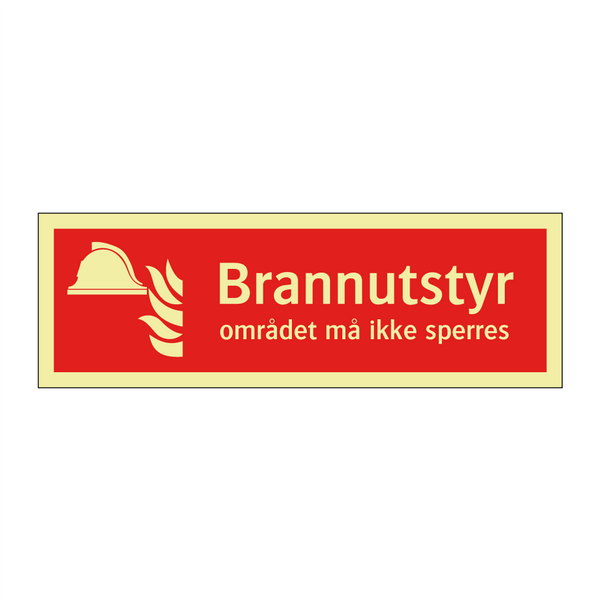 Brannutstyr området må ikke sperres & Brannutstyr området må ikke sperres