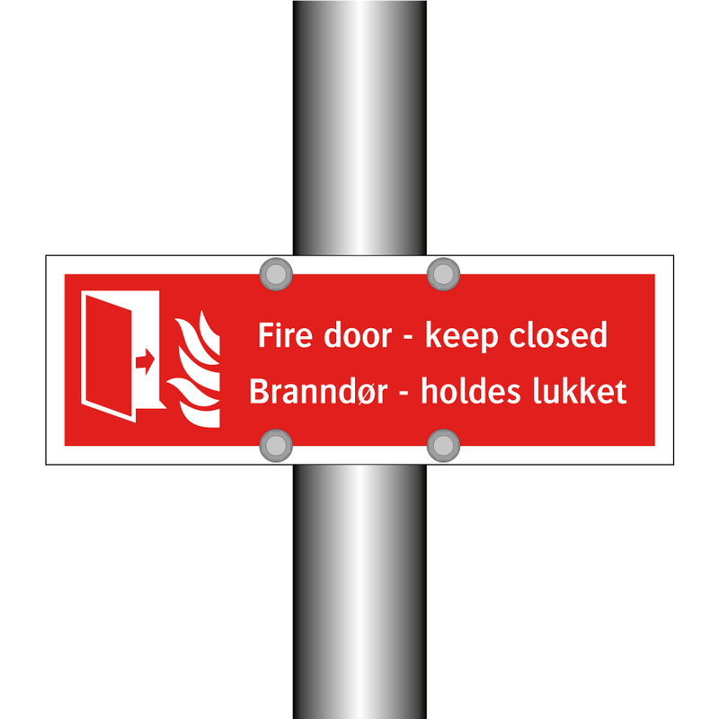 Fire door keep closed Branndør holdes lukket & Fire door keep closed Branndør holdes lukket