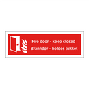 Fire door keep closed Branndør holdes lukket