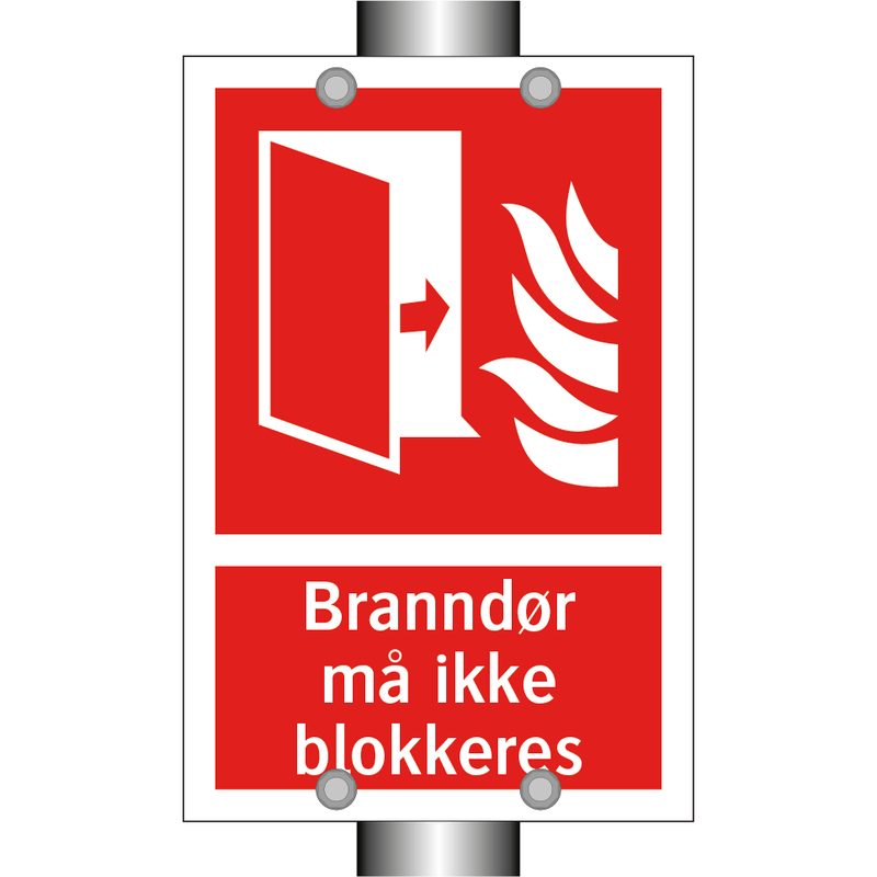 Branndør må ikke blokkeres & Branndør må ikke blokkeres & Branndør må ikke blokkeres