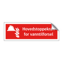 Hovedstoppekran for vanntilforsel