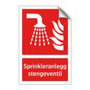 Sprinkleranlegg stengeventil