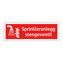 Sprinkleranlegg stengeventil