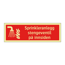 Sprinkleranlegg stengeventil på innsiden