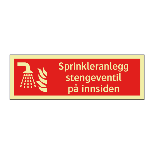 Sprinkleranlegg stengeventil på innsiden & Sprinkleranlegg stengeventil på innsiden