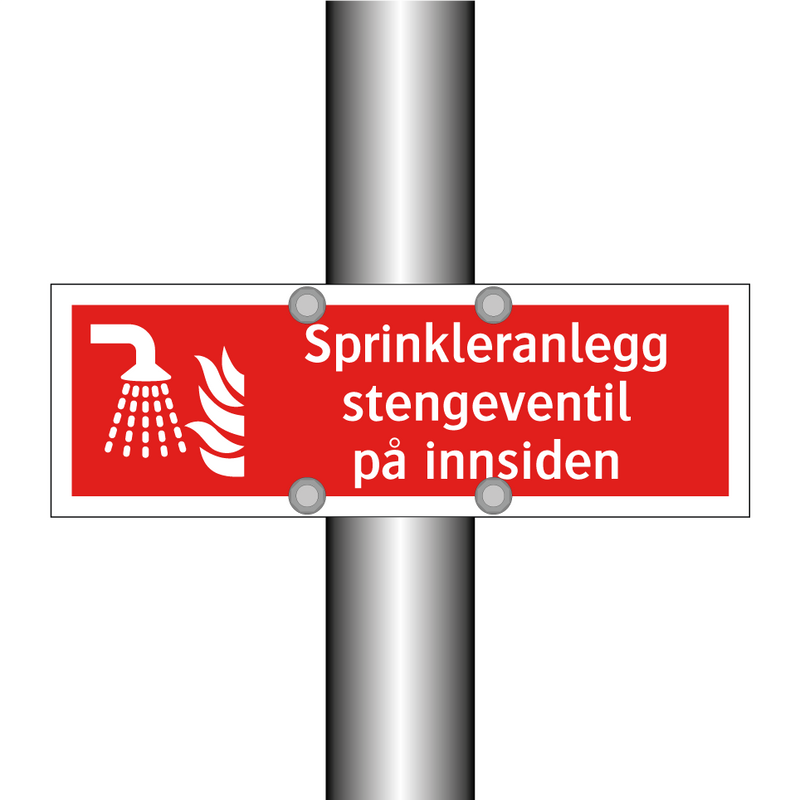 Sprinkleranlegg stengeventil på innsiden & Sprinkleranlegg stengeventil på innsiden