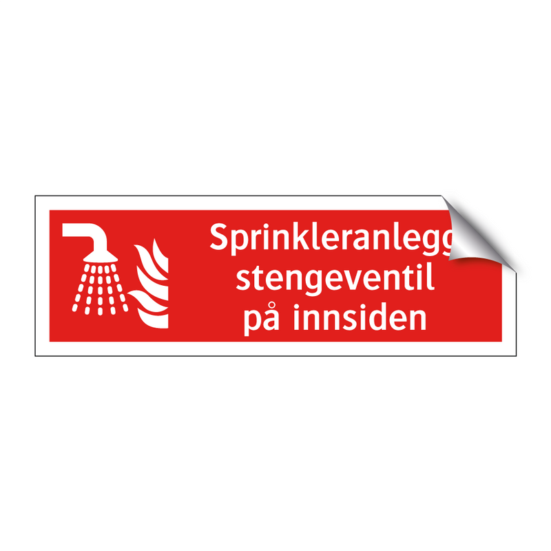 Sprinkleranlegg stengeventil på innsiden & Sprinkleranlegg stengeventil på innsiden