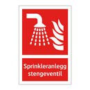 Sprinkleranlegg stengeventil