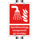 Sprinkleranlegg stengeventil på innsiden