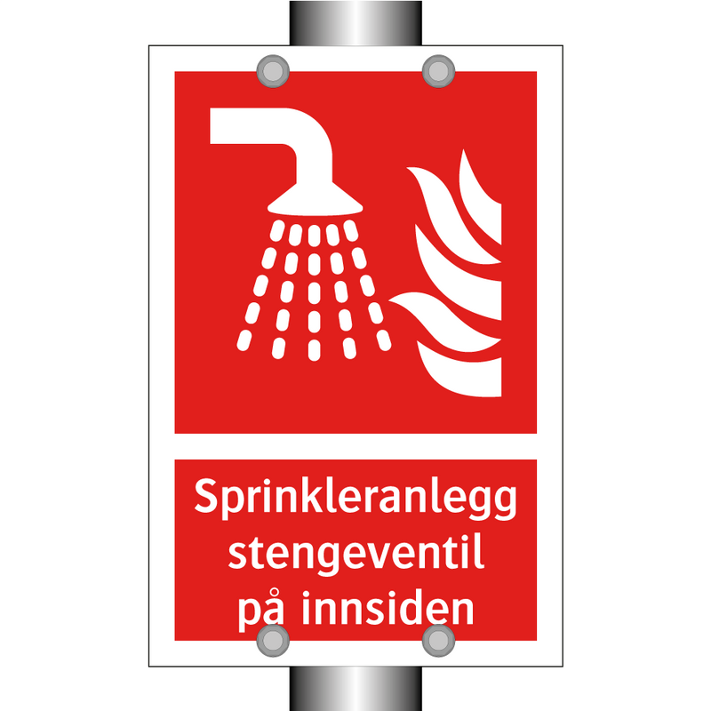 Sprinkleranlegg stengeventil på innsiden & Sprinkleranlegg stengeventil på innsiden