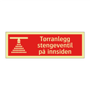 Tørranlegg stengeventil på innsiden