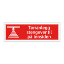 Tørranlegg stengeventil på innsiden