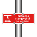 Tørranlegg stengeventil på innsiden