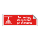 Tørranlegg stengeventil på innsiden