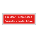 Fire door keep closed Branndør holdes lukket