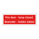Fire door keep closed Branndør holdes lukket