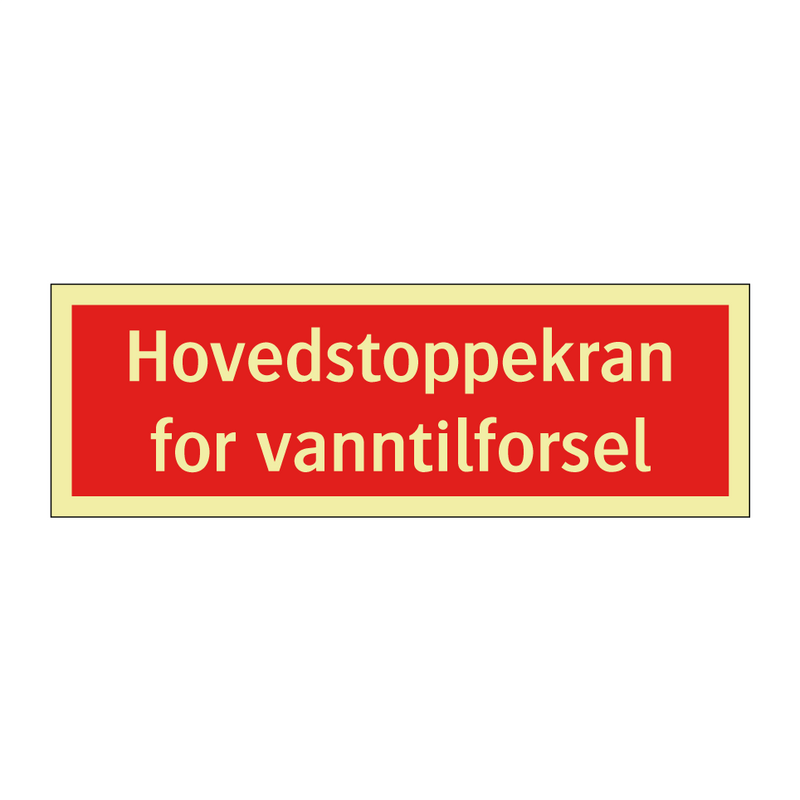 Hovedstoppekran for vanntilforsel & Hovedstoppekran for vanntilforsel