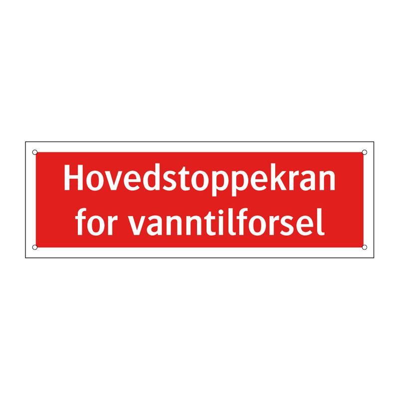 Hovedstoppekran for vanntilforsel & Hovedstoppekran for vanntilforsel