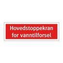 Hovedstoppekran for vanntilforsel
