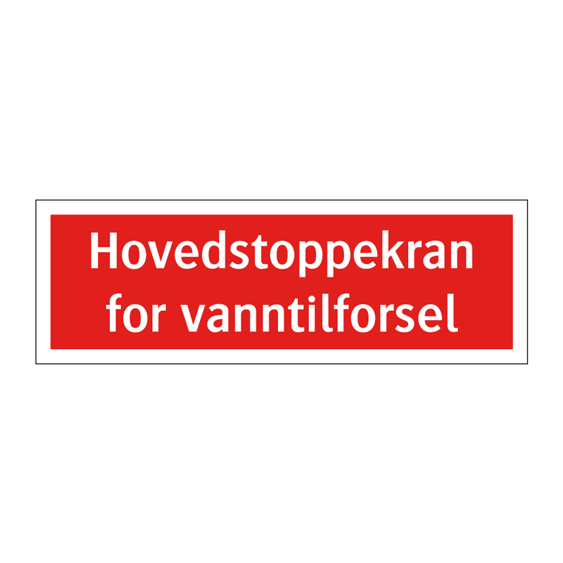 Hovedstoppekran for vanntilforsel & Hovedstoppekran for vanntilforsel