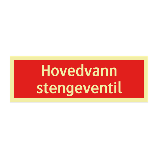 Hovedvann stengeventil