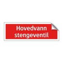Hovedvann stengeventil