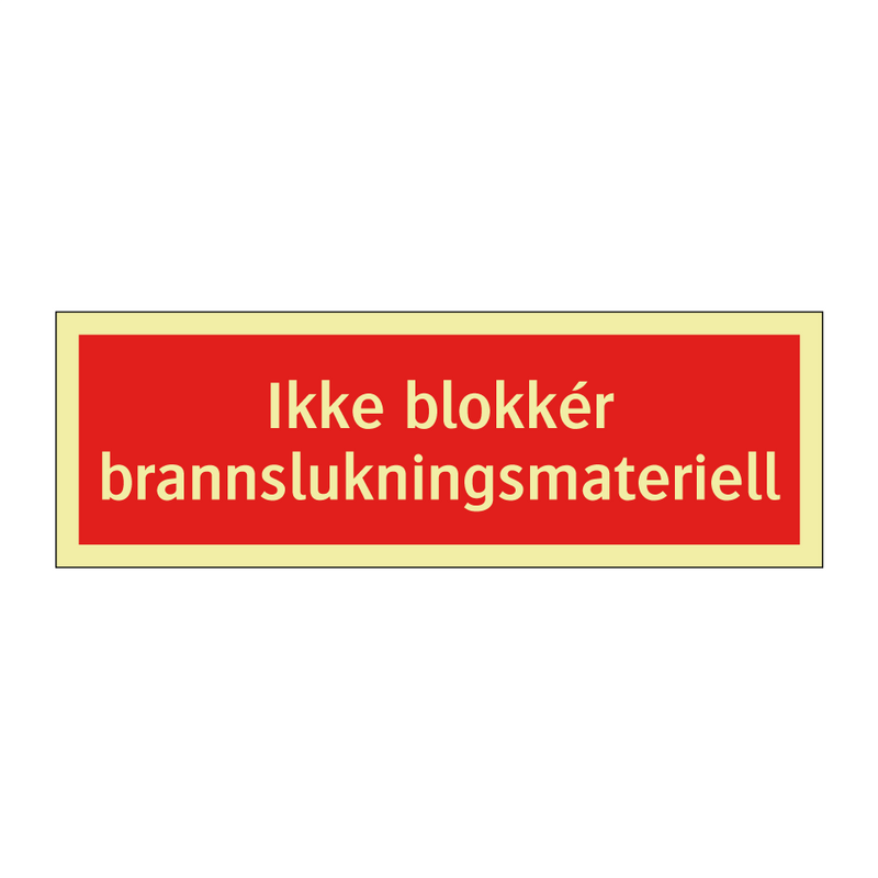 Ikke blokkér brannslukningsmateriell