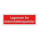 Lagerrom for brannslukkingsutstyr