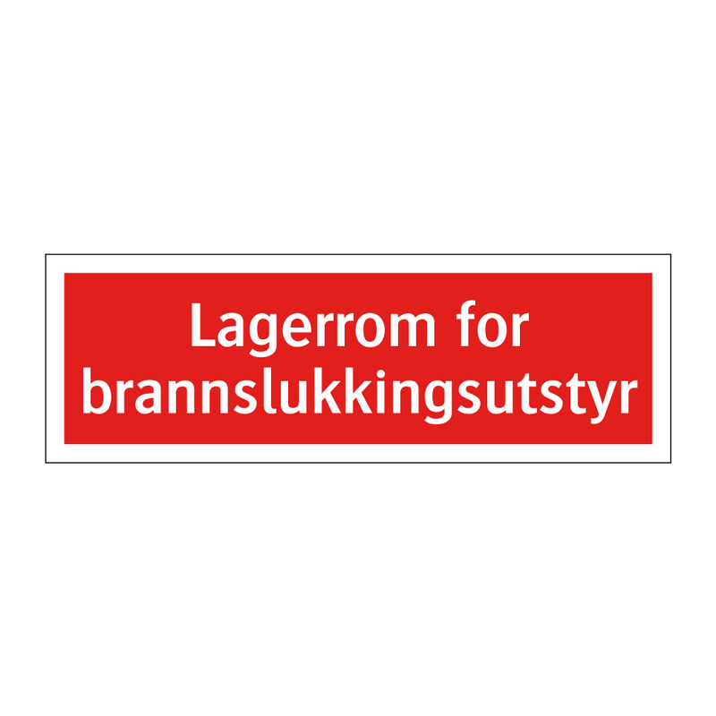 Lagerrom for brannslukkingsutstyr & Lagerrom for brannslukkingsutstyr