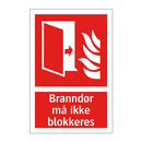 Branndør må ikke blokkeres