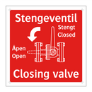 Stengeventil Closing valve