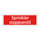 Sprinkler stoppventil