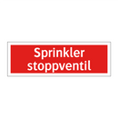 Sprinkler stoppventil