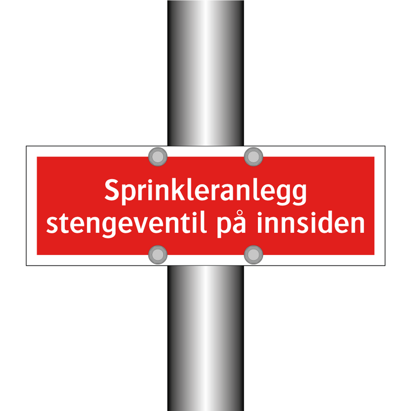 Sprinkleranlegg stengeventil på innsiden & Sprinkleranlegg stengeventil på innsiden