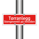 Tørranlegg stengeventil på innsiden