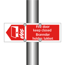 Fire door keep closed Branndør holdes lukket
