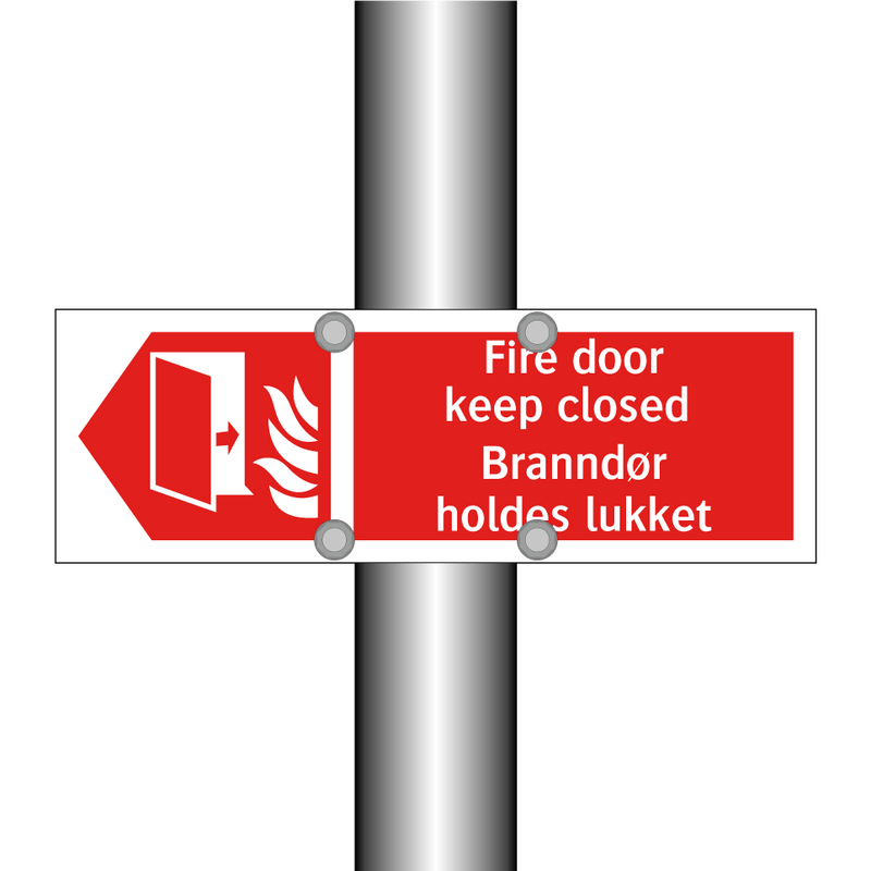 Fire door keep closed Branndør holdes lukket & Fire door keep closed Branndør holdes lukket