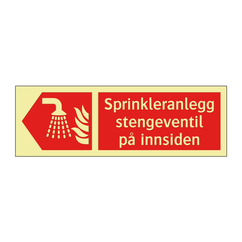 Sprinkleranlegg stengeventil på innsiden & Sprinkleranlegg stengeventil på innsiden