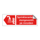 Sprinkleranlegg stengeventil på innsiden