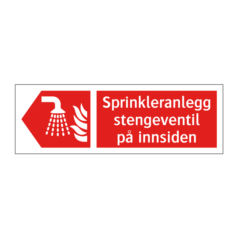 Sprinkleranlegg stengeventil på innsiden & Sprinkleranlegg stengeventil på innsiden