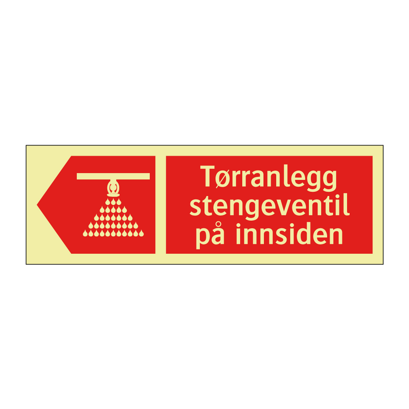 Tørranlegg stengeventil på innsiden