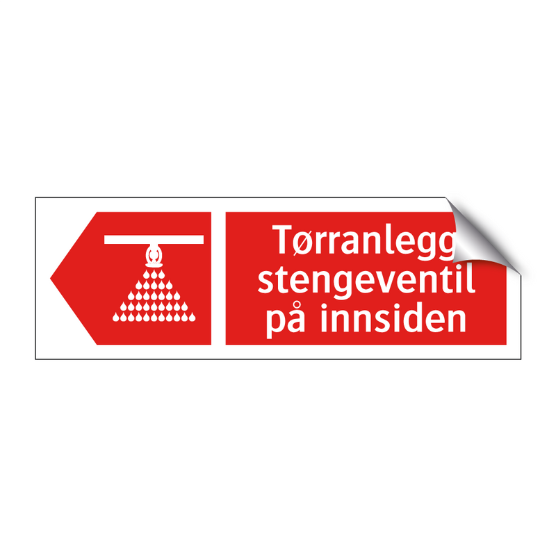 Tørranlegg stengeventil på innsiden