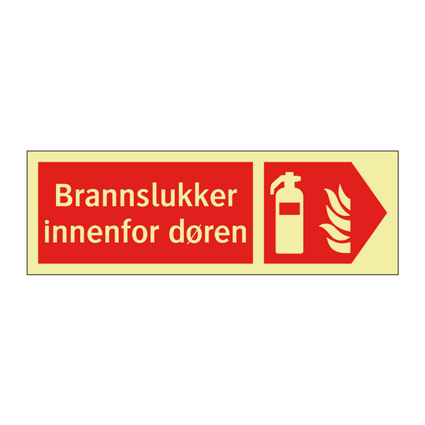 Brannslukker innenfor døren