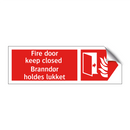 Fire door keep closed Branndør holdes lukket