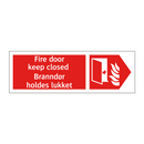 Fire door keep closed Branndør holdes lukket