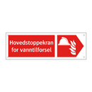 Hovedstoppekran for vanntilforsel