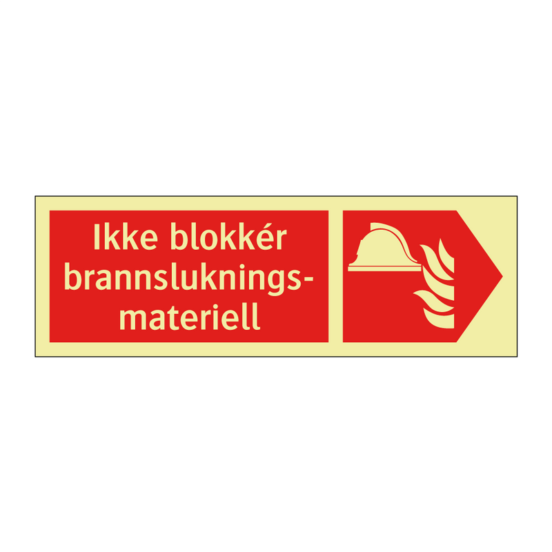 Ikke blokkér brannslukningsmateriell
